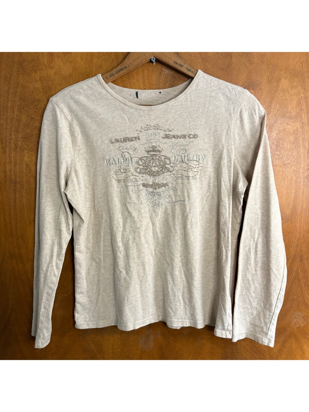Ralph Lauren Jeans Co. Vintage Y2K Beaded Logo Baby Tee T-Shirt Mcbling Preppy